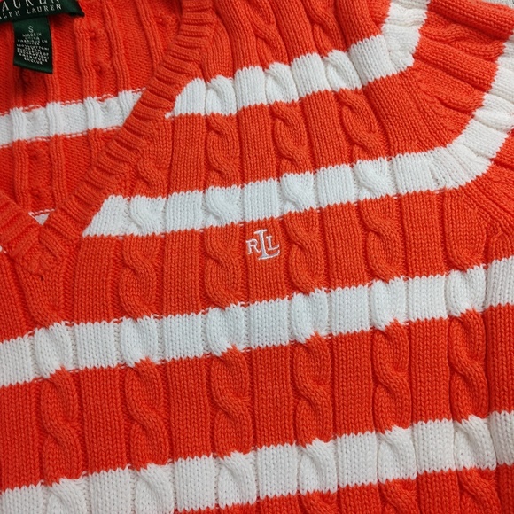 Lauren Ralph Lauren Striped Cable Knit Sweater - Picture 6 of 8